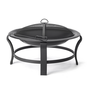 Steel Wood Burning Fire Pit with Poker and Spark Arrester
