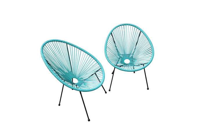 2 Pack Egg Shaped Papasan Acapulco Indoor / Outdoor Chair