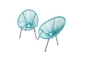 2 Pack Egg Shaped Papasan Acapulco Indoor / Outdoor Chair