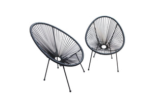 2 Pack Egg Shaped Papasan Acapulco Indoor / Outdoor Chair