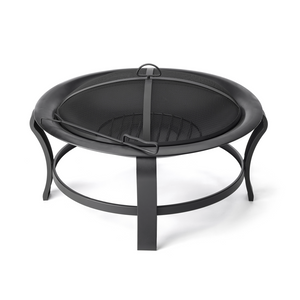 Steel Wood Burning Fire Pit with Poker and Spark Arrester